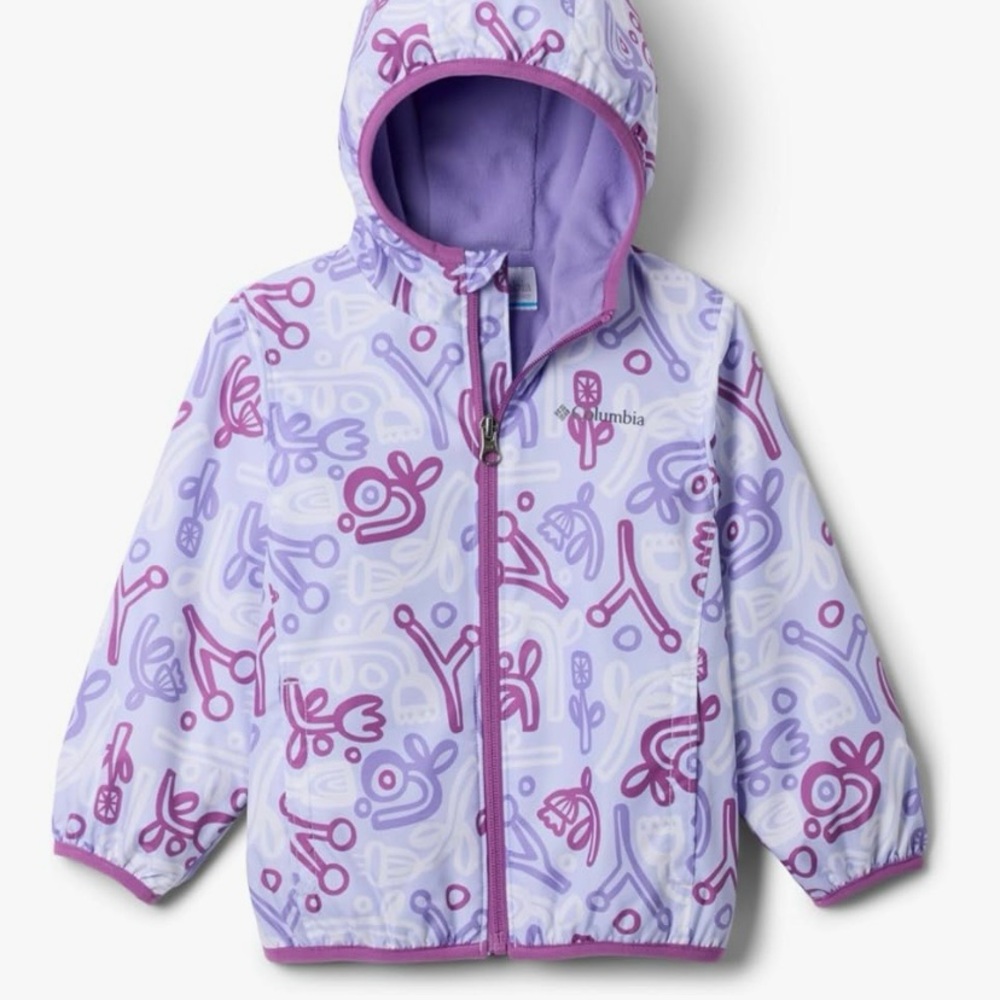 New! Columbia baby girls size 3-6 months fleece lined wind jacket windbreaker